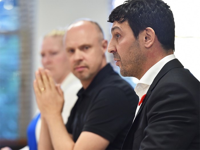  Beedie Living’s Houtan Rafii (right) issued a pointed statement Tuesday directed at the two members of the city’s development permit board who rejected the developer’s condo proposal for Chinatown. Photo Dan Toulgoet