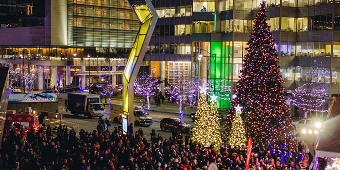  Vancouver’s 76-foot-tall Christmas tree starts to twinkle later this month. File image