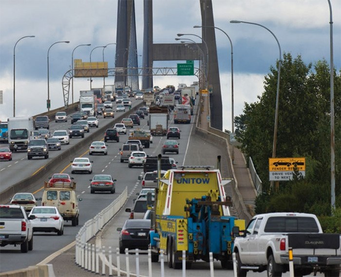 The Alex Fraser Bridge didn’t experience much relief after tolls were lifted on two other Lower Mainland crossings in September.