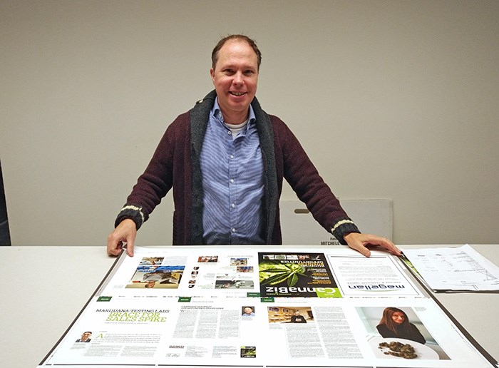  CannaBiz editor Glen Korstrom going over the proofs for Issue 1