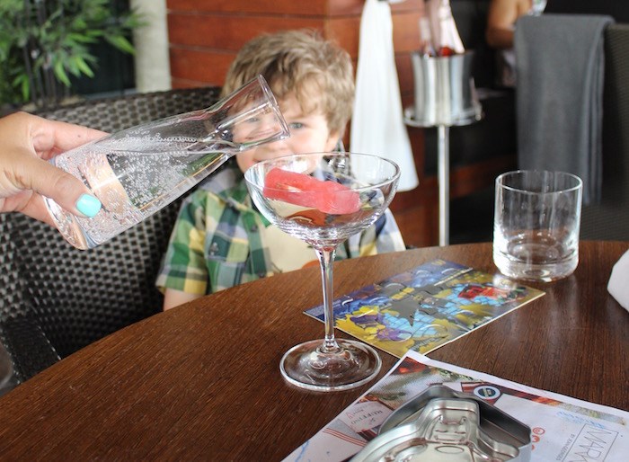  Pouring a kid-friendly version of a summery brunch cocktail on the patio at Market (Lindsay William-Ross)