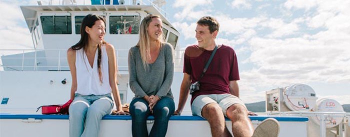  Looks like these ferry passengers are really enjoying the smoke-free environment. Photo: BC Ferries