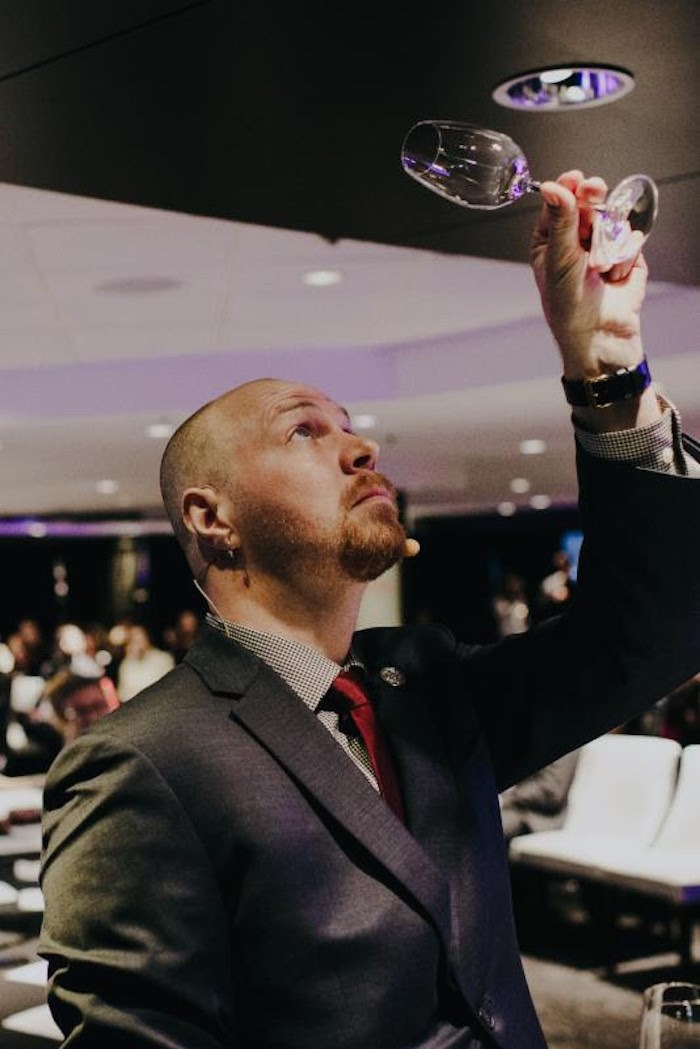  Sean Nelson during the competition (Photo courtesy Canadian Association of Professional Sommeliers British Columbia Chapter)