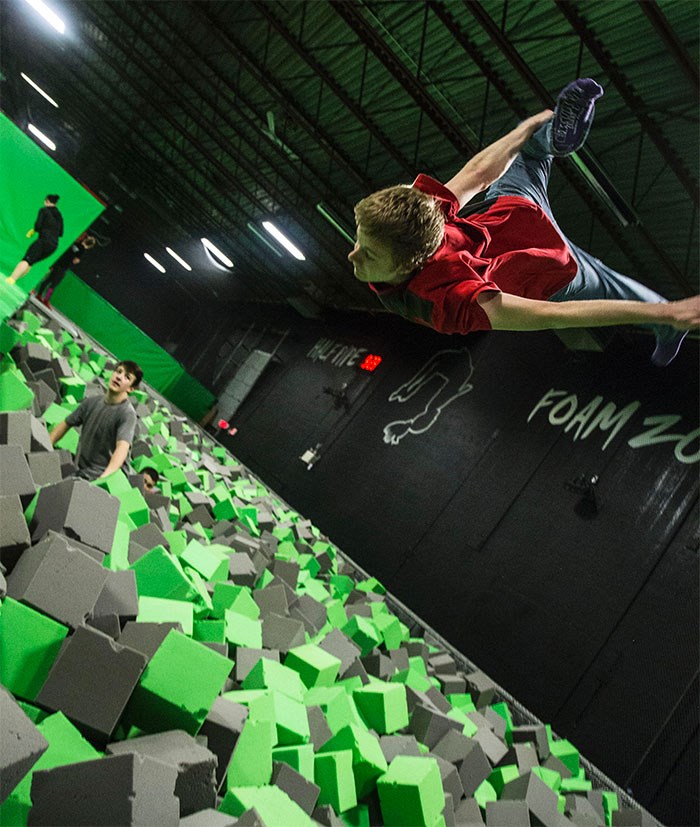  Extreme Air Park’s foam pit, where Jay Greenwood died of a broken neck after jumping in. Extreme Air Park photo