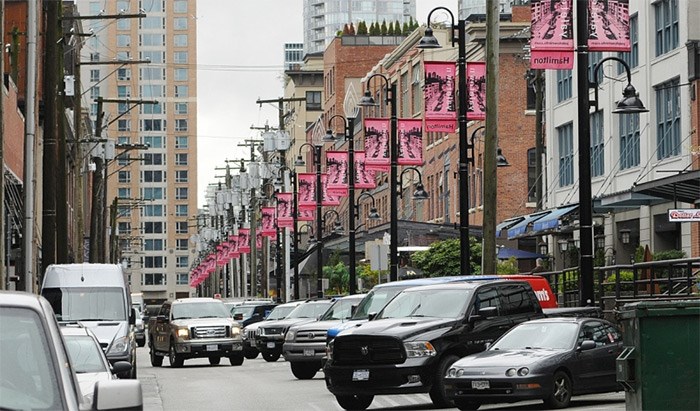  The city is looking at eliminating some parking on Mainland and Hamilton streets in Yaletown in order to make access easier for the fire department. Photo Dan Toulgoet