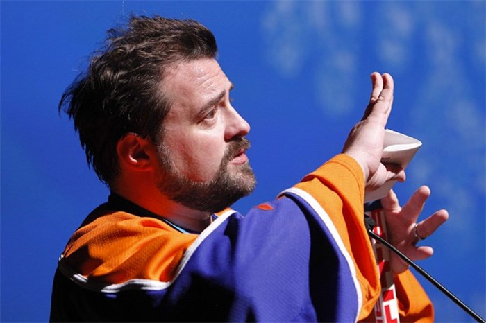  Director Kevin Smith addresses the audience after the premiere of his film 