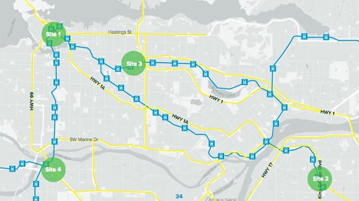  The proposed sites for Amazon's HQ2 in Vancouver