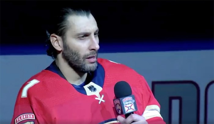  Florida Panthers star goaltender Roberto Luongo addresses the shooting at Marjory Stoneman Douglas High School prior to Florida's game against the Washington Capitals on Thursday, Feb. 22.