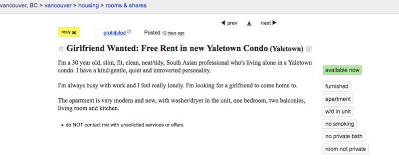  Craigslist screenshot