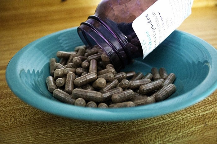  Placenta can be prepared several ways for consumption, including dehydrated and placed into capsules.