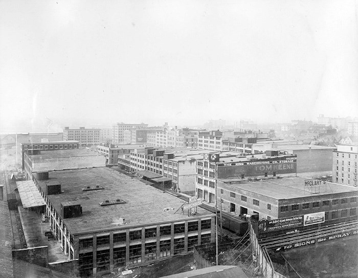  Warehouses in Yaletown, ca. 1910. Photo: Vancouver Archives Item: M-11-80