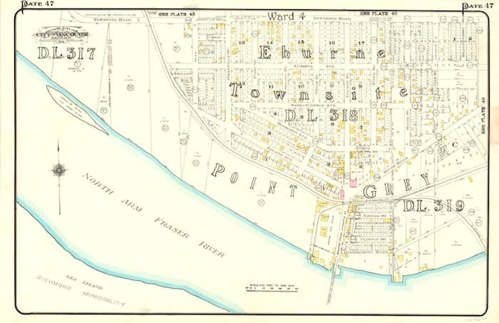  Eburne on the 鶹ýӳside, then known as Point Grey. Later it would become Marpole. Mr. Eburne also gave his name to the first community on the south side of the Marpole Bridge, on Sea Island, now Richmond and the home of YVR airport (Photo: 鶹ýӳArchives)