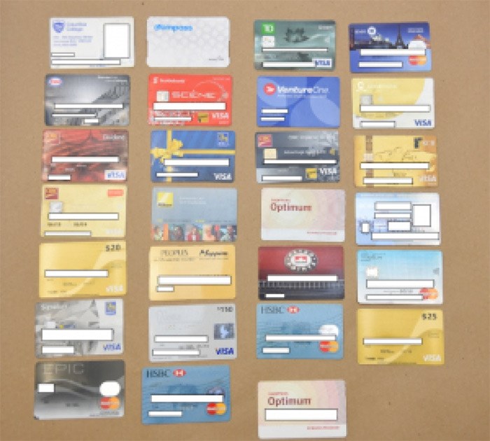  Some of the stolen credit cards that were seized