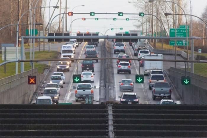  Traffic at the Massey Tunnel. Photograph By Gord Goble