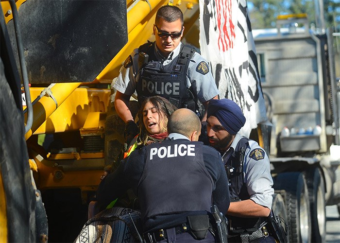  Police remove Nimby from the flat deck trailer. - Cornelia Naylor