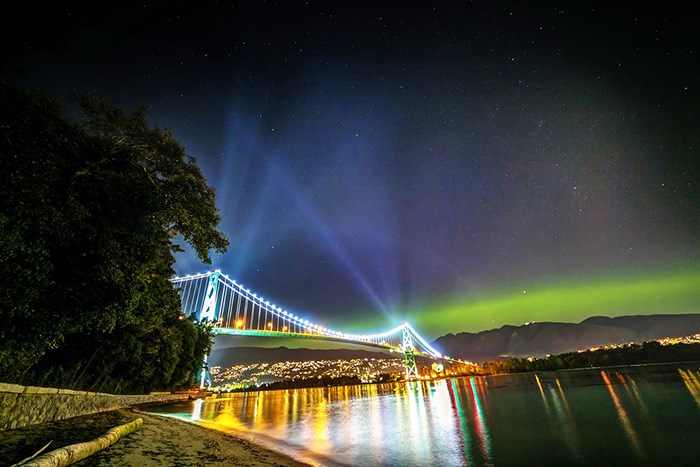  Northern Lights over North Vancouver. Shutterstock