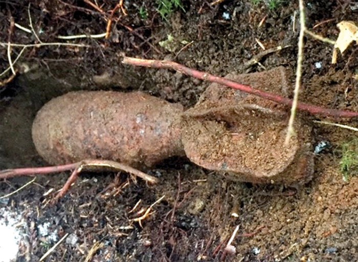  A three-inch mortar found at the Blair Rifle Range last month. photo supplied, Department of Defence