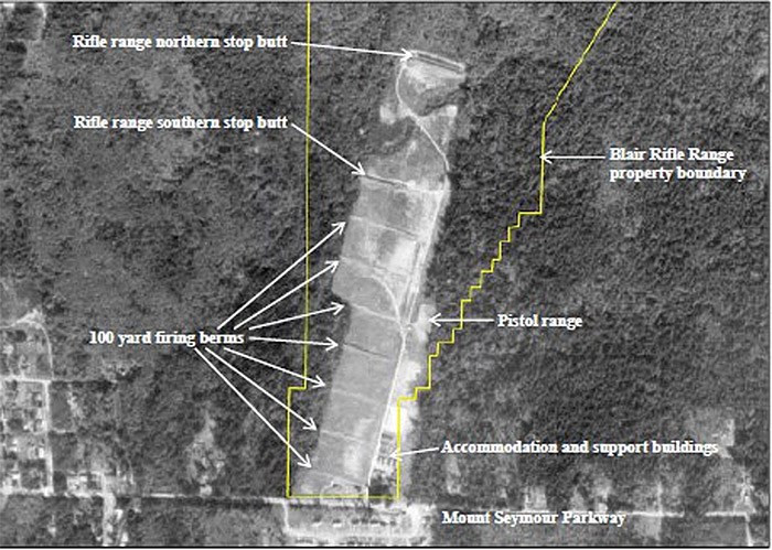  A Department of National Defence Map shows the approximate layout of the Blair Rifle Range. image supplied