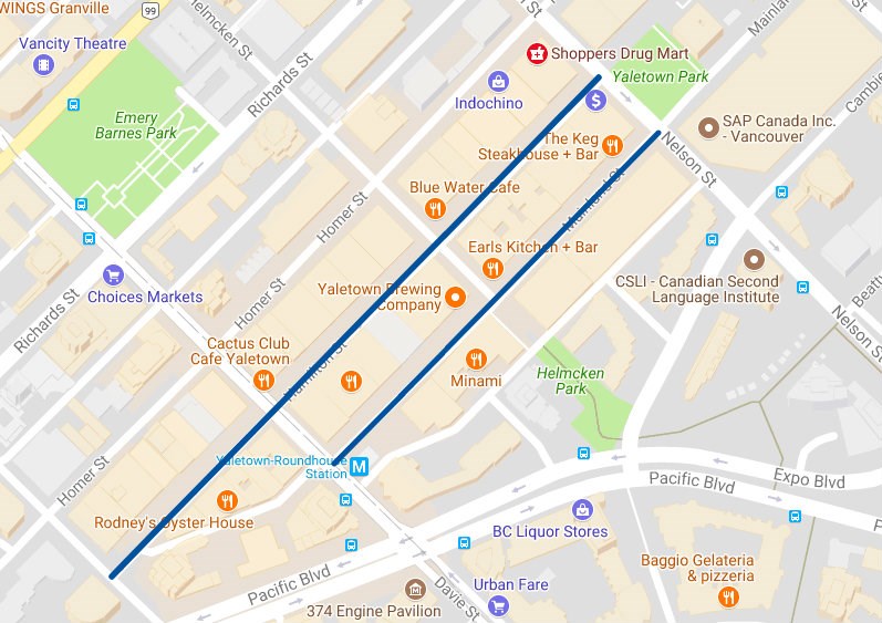  Map of streets facing parking changes