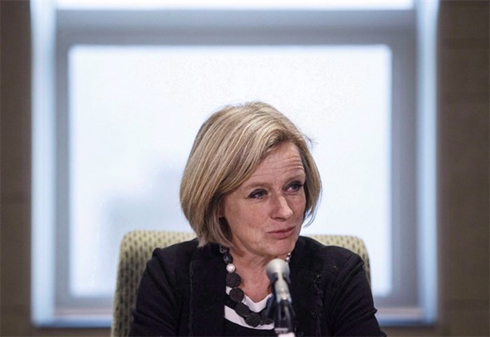  Alberta Premier Rachel Notley gives opening remarks at an emergency cabinet meeting in Edmonton on January 31, 2018. THE CANADIAN PRESS/Jason Franson