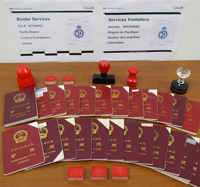  Chinese passports were seized by Canadian Border Services Agency after a 