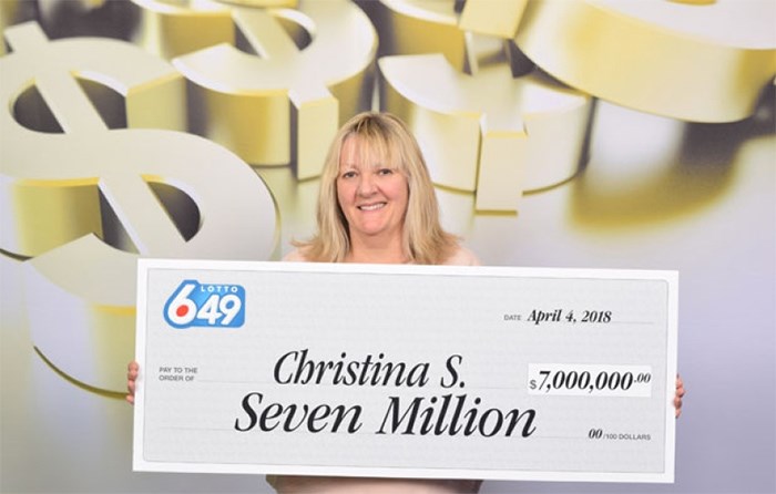  Tsawwassen's Christina Sevenoaks and her husband Tim are $7 million richer after claiming the March 28 drawing of Lotto 6/49. She picked up their winnings at the BCLC office in Vancouver Wednesday afternoon.