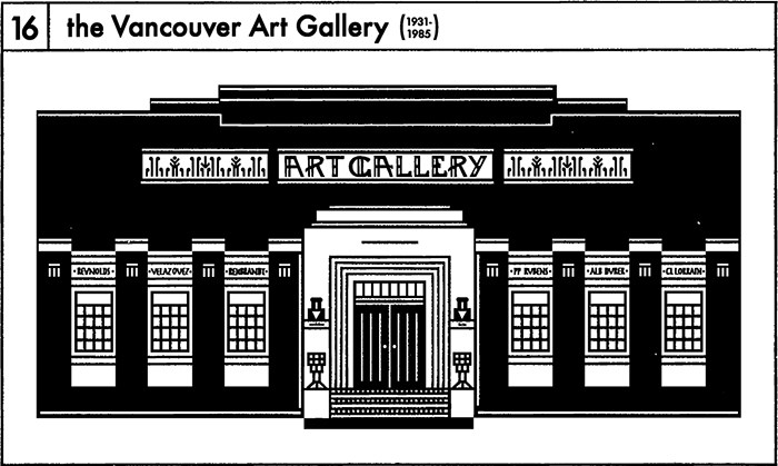  16. the Vancouver Art Gallery (1931-1985, absolutely gorgeous, an art deco beauty designed by local architects Sharp and Thompson)