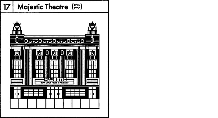  17. Majestic Theatre (1918-1967, hosted Charlie Chaplin, Jack Dempsey and Babe Ruth, levelled for a parking lot)