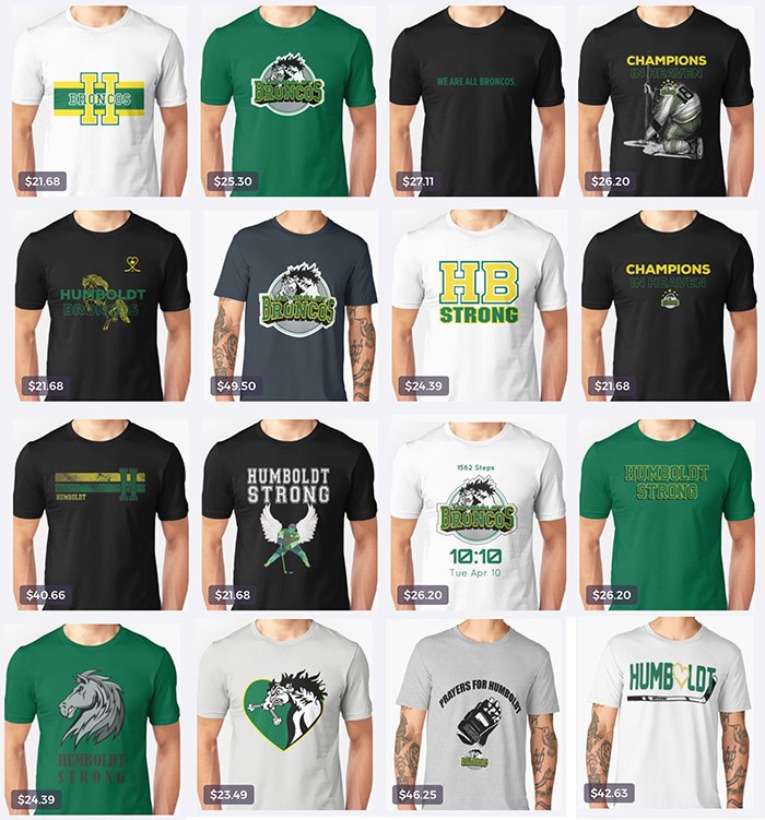  Multiple Humboldt designs being sold by Redbubble.com