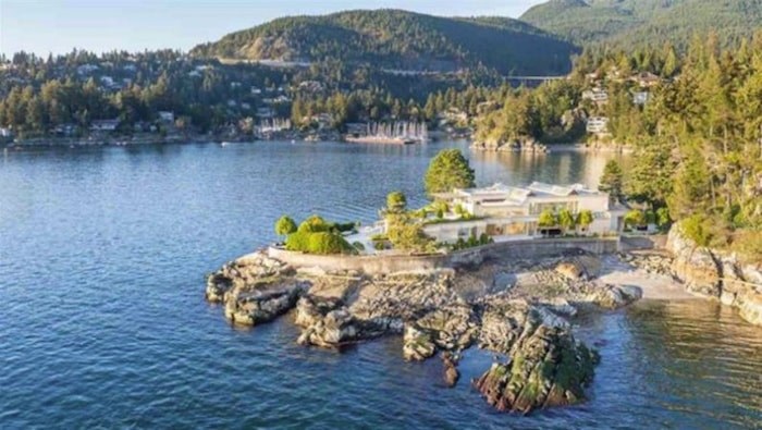  This incredible West Vancouver home, listed for $24.9 million, sits on a private peninsula in surroundings of astonishing natural beauty. Listing agent: Malcolm Hasman