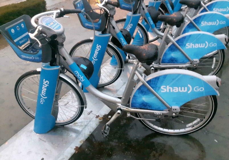  The Mobi bike system is being expanded into East Vancouver. Fifteen new stations have been installed since the beginning of April. Thirty five more will be in place by summer. Photo Tessa Vikander
