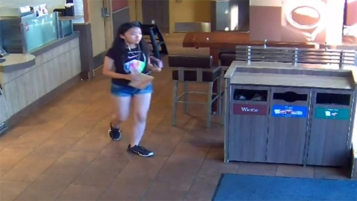  Marrisa Shen, 13, is seen in surveillance footage on July 18, 2017, leaving Tim Hortons at 7:37 p.m.   Photograph By Contributed