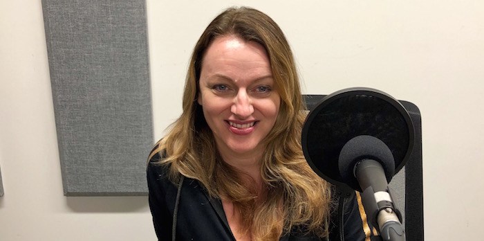  Corinne Lea of The Rio Theatre at the V.I.A. Podcast Studio (Lindsay William-Ross/Vancouver Is Awesome)