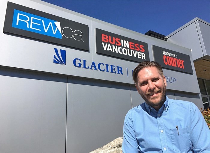  Bob Kronbauer outside the Glacier Media offices on West 5th Avenue.