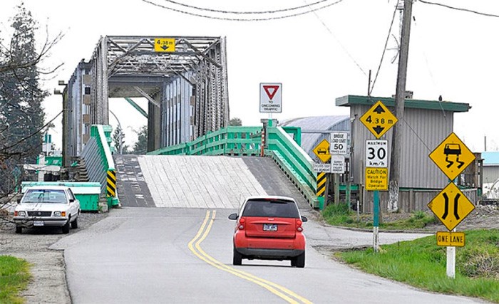  The Westham Island Bridge will getting a much needed retrofit later this summer.   Photograph By file