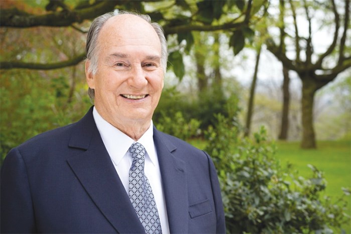 His Highness the Aga Khan is in Canada this week as part of an international celebration of his Diamond Jubilee, marking 60 years as spiritual leader of the global Shia Ismaili Muslim community. Around 20,000 Ismailis from across the province are expected to attend a celebration with the Aga Khan at BC Place this Saturday and Sunday. photo supplied