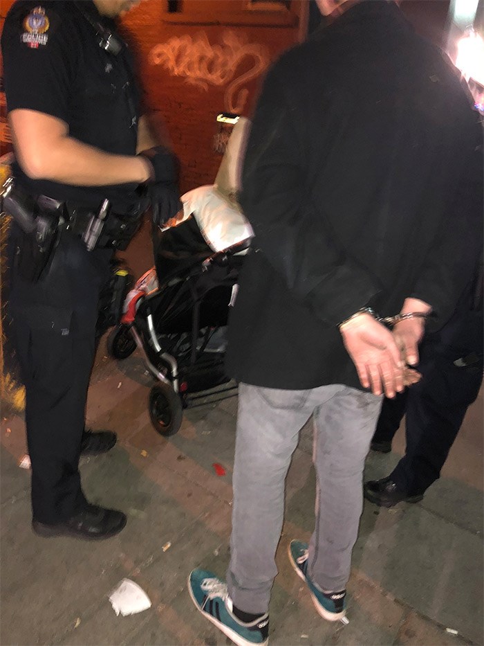  After tracking down her stolen stroller to the Downtown Eastside on Saturday night, Amber Branny was there when the police arrested the alleged thief. - Amber Branny