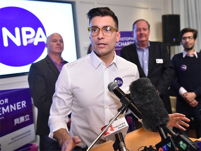  NPA Coun. Hector Bremner, who was elected in last fall’s byelection, will not get a chance to become his party’s mayoral candidate. Photo Dan Toulgoet