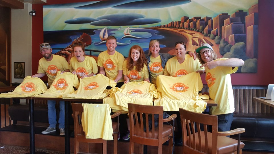  Darkness Into Light Vancouver Committee. Ciaran Brennan, Amy Sullivan, Ben Breslin, Elaine Ni Ghaoithin, Taryn Bywater, Audrey Brennan and Harry Clews. (left to right)