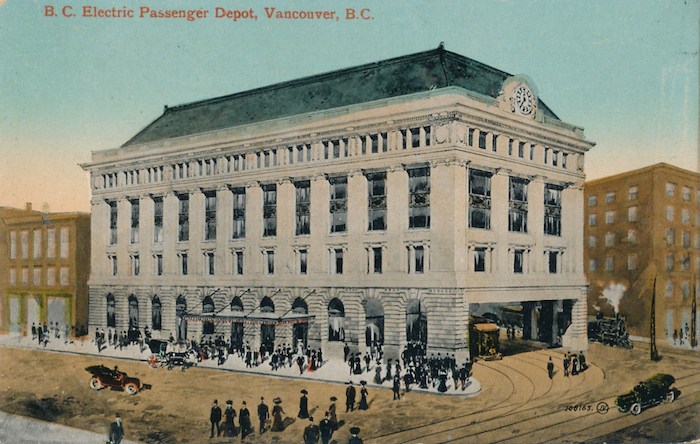  Vintage postcard showing BCER building at 425 Carrall Street, Vancouver