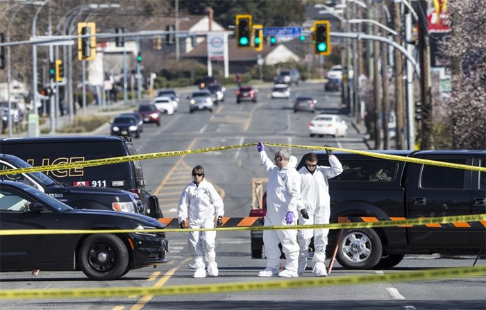  Forensic officers investigate incident on Hillside Avenue