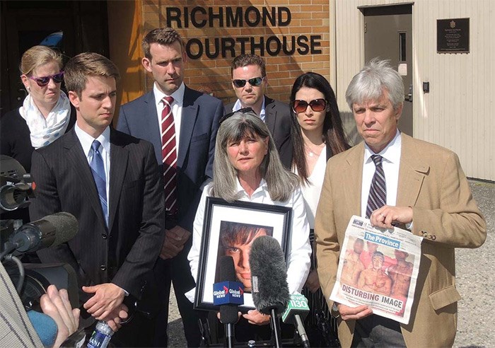  Brad Dean's family and friends speak to the media outside of court after Michael Fan's sentencing - Alan Campbell