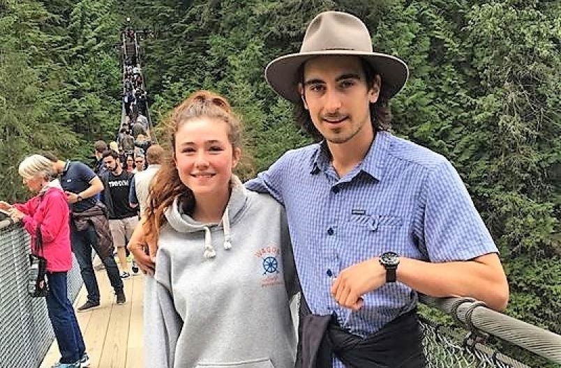  Young New Zealand couple Molly Tame and Brad Hawkins were given complimentary admission to cross the Capilano Suspension Bridge Friday, after all their possessions were stolen earlier in the week. photo supplied Molly Tame