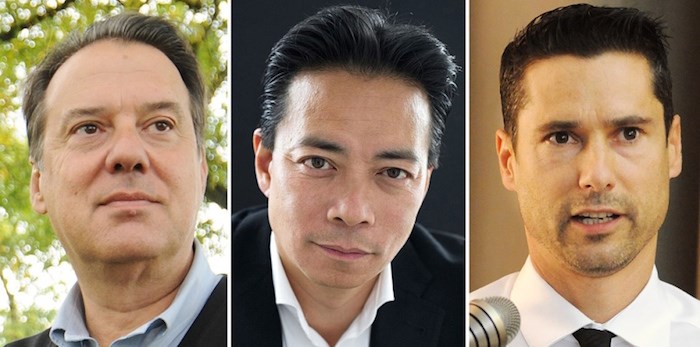  John Coupar, Ken Sim and Glen Chernen are vying to become the Non-Partisan Association’s mayoral candidate. The contest goes this Sunday. Photo Dan Toulgoet