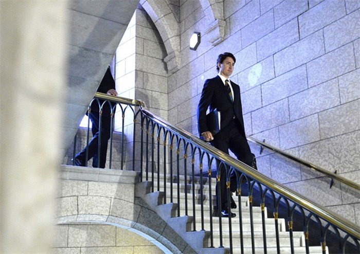  Prime Minister Justin Trudeau walks to Question Period in the House of Commons on Parliament Hill in Ottawa on Monday, June 4, 2018. THE CANADIAN PRESS/Justin Tang