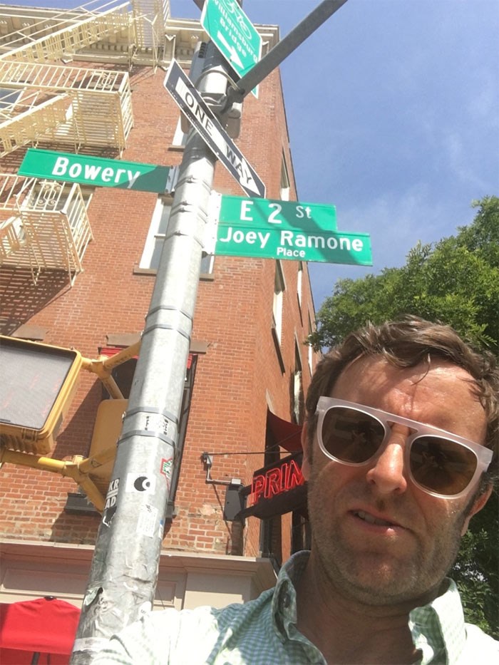  Bowery boy Grant Lawrence pedalled his way to the Lower East Side to pay his respects. Photo Grant Lawrence