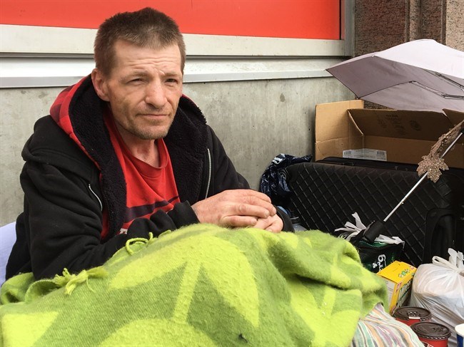  John Bingham is shown outside the Tim Horton's at 865 W. Broadway in Vancouver, Tuesday, June 5, 2018. Bingham says he was friends with Ted, a homeless man who spent his dying hours inside the restaurant. THE CANADIAN PRESS/Laura Kane