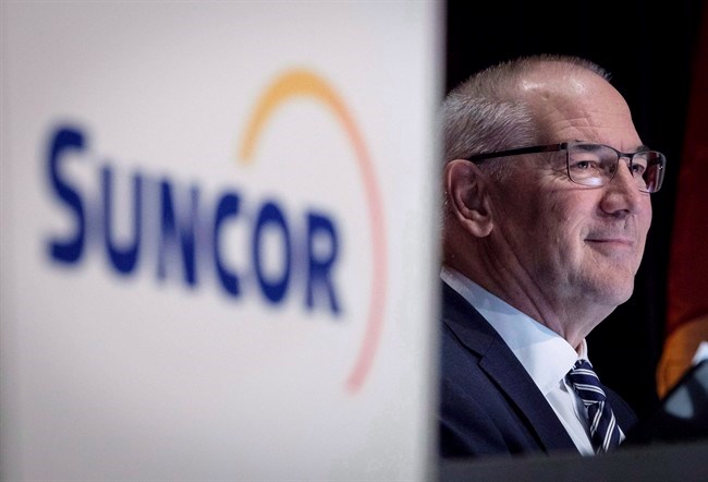  Suncor president and CEO Steve Williams waits to address the company's annual meeting in Calgary, Wednesday, May 2, 2018. The CEO of Suncor Energy says the oilsands producer is standing by its decision to avoid spending on large growth projects due to Canada's lack of competiveness with other jurisdictions. THE CANADIAN PRESS/Jeff McIntosh