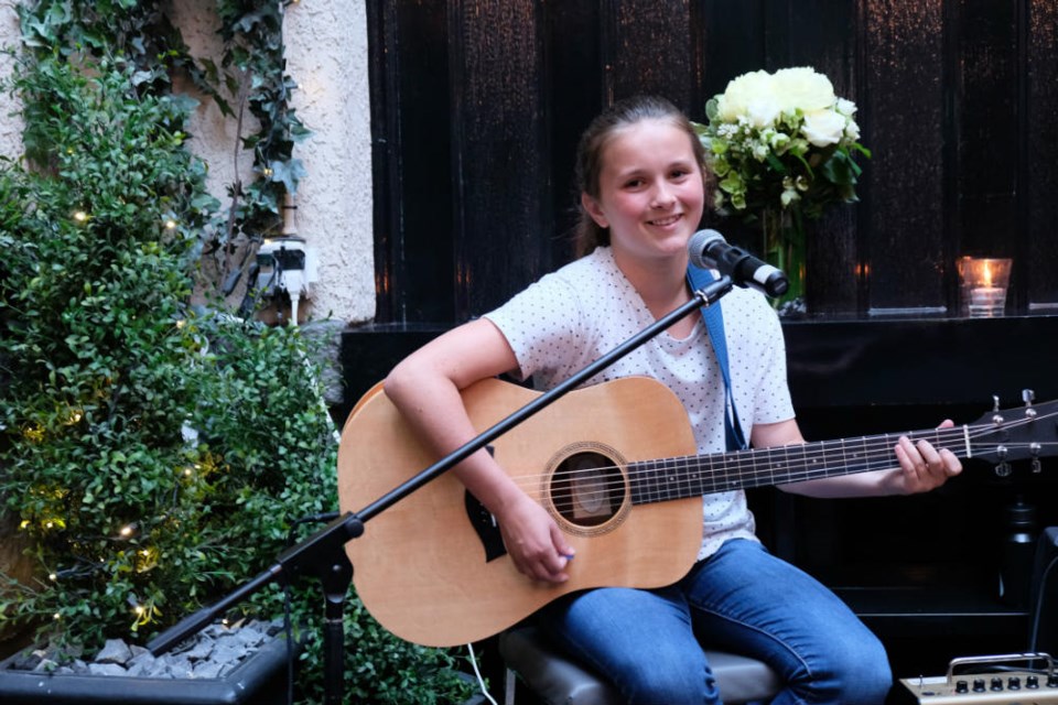  Victoria Anthony performing in the courtyard at Brix & Mortar for a business event Photo contributed