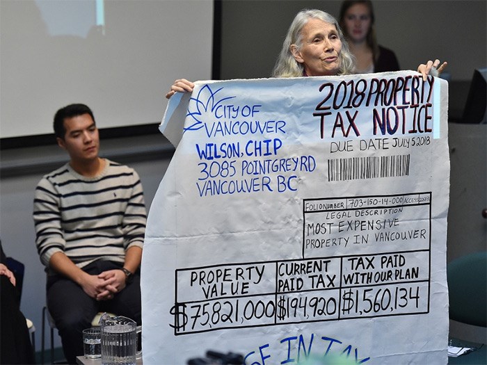  Jean Swanson during the 2018 byelection, in which she floated a “mansion tax.” Photo Dan Toulgoet